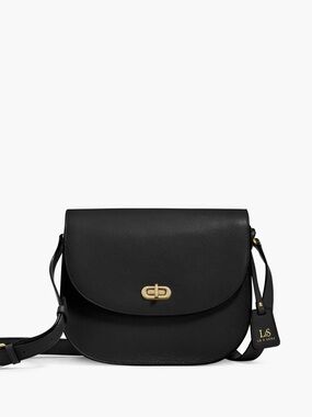 NWT Lo & Sons The Claremont Leather Camera Crossbody Bag Black